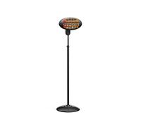 Calefactor halógeno con protección ip55. diseño vertical en negro con altura regulable. de 1800w y con 3 niveles de potencia. fabricado en aluminio 52 cm