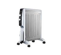 PURLINE | Radiador Eléctrico de Mica de Bajo Consumo (2000W) en Blanco con Termostato - Radiador Eléctrico Protección y Ruedas