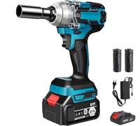 Purova Llave de impacto con batería de 550 N.m, 21V Pistola de Impacto Bateria, Llave Impacto de 1/2" Cuadrada, Taladro de Impacto Eléctrico, para Reparación de Automóviles (con 1 Batería de 3,0 Ah)