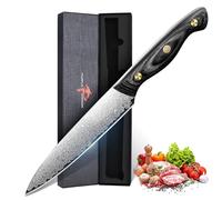 Purple Dragon Cuchillo Universal de Cocina Damasco VG10 13cm Multifunción