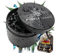 PURPLE LEGACY® Grinder Juego de molinillo de polen práctico con dientes afilados en forma de diamante Molino triturador para hierbas especias especias Accesorios Molinillo ø 50 mm 4 partes (Classic)