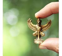 Purpledip Raro ídolo de latón en miniatura Garuda, Vishnu Narayana Vahana: estatua coleccionable con mano de obra muy fina detallada (12698O)