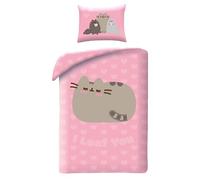 Pusheen I Loaf You Funda Nórdica Cama 90 140x200 + Funda Almohada Rosa