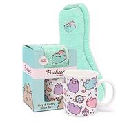 Pusheen Taza de reutilizante Slipper Socks Regalo Niños Adultos Cat Cup Un tamaño 11 Oz