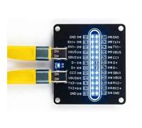 PUSOKEI Placa de Prueba de Cable USB, Comprobador y Analizador de Cable Tipo C a Tipo C, Indicador de Estado de Luz de 24 LED, Detección Rápida para Línea de Datos