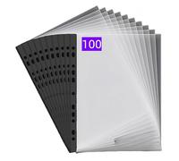 PUTOAHAO 100 Fundas Plastico Multitaladros Transparentes A4,60 μm,Bla