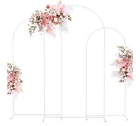 Putros Juego de 3 Soportes de Arco de Metal Blanco para Boda, Marco Arqueado Cuadrado para Decoración de Fiesta de Cumpleaños (7.2, 6.6, 6.6, 6 Pies)