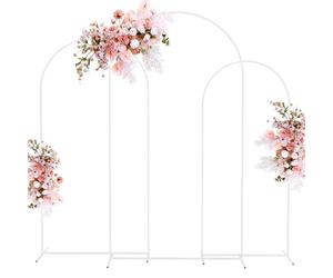 Putros Juego de 3 Soportes de Arco de Metal Blanco para Boda, Marco Arqueado Cuadrado para Decoración de Fiesta de Cumpleaños (7.2, 6.6, 6.6, 6 Pies)