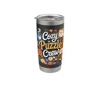 Puzles acogedores, redondos, para niñas y mujeres, con estampado floral Vaso térmico de acero inoxidable de doble pared
