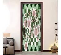 Pvc Adhesivo Pegatinas para Puertas Impermeable Extraíble Plantas Flores Geometría Vinilos Puerta Pegatina verde Pared Murales Para Cocina Decorativos Hogar Arte 83x204 cm