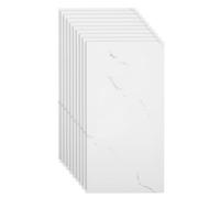 PVYGDXYI Juego de 10 paneles de pared autoadhesivos de PVC de mármol de 60 x 30 cm, adhesivos de azulejos blancos para decoración del hogar, fácil de instalar, papel pintado extraíble