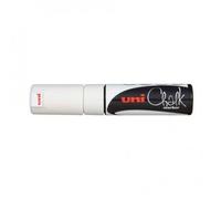 uni-ball 186401 - Marcador de tiza y ventana UNI CHALK PWE-8K, 8 mm, punta en cuña, blanco, 1 pieza