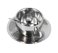 Pwshymi Juego de Tazas de café con Aislamiento, 3 uds., Elegantes Tazas de Doble Pared, Ideales para té y Leche, para el Hogar y la Oficina, Acero Inoxidable 304 (Traje de doble capa Milan-180ML)