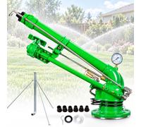 PxkVrin Aspersor agrícola de 2", con 6 boquillas de Repuesto. B | Aspersor de impacto por impulsos,soporte de 1,2 m,alcance de agua de 26 a 53 m,para riego de jardines y céspedes agrícolas.