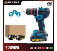 PXNBMB 65N.m Atornillador Eléctrico Inalámbrico de Impacto, Herramienta Eléctrica con Cable, 13MM 35 + 3 para Makita 18V 1X Battery