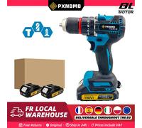 PXNBMB 65N.m Taladro de impacto eléctrico sin escobillas, inalámbrico, con cable, herramienta eléctrica de 13MM 35 + 3 para Makita 18V 1X Battery