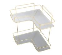 PxQuerantic Organizador esquinero para baño, Hierro acrílico, Soporte de Almacenamiento esquinero de Gran Capacidad para Inodoro y Cocina (Modelo Encimera Doble Capa)