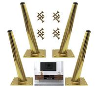 Pxzybd Patas De Muebles De Metal 10cm 15cm 20cm 25cm 30cm 40cm 50cm,4 Piezas Oblicuas Patas De Mesa,Pies De Muebles con Tornillos,Patas para Muebles De Repuesto DIY,Negro/Oro,Gold-50cm(19.7in)
