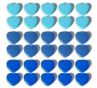 PYJLBX Imanes Nevera - 30 Piezas Imanes Pizarra Magnetica Corazón, Imanes Potentes Pequeños, Calendario Nevera Iman Mini Magnets para Pizarra Blanca, Oficina, Hogar, Escuela y Manualidades (Azul)