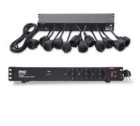 Pyle 19” Outlet 1U, PDU de Montaje en Rack, Fuente de distribucion de energia, Disyuntor de 15 amperios, Puerto de Carga para Multiples Dispositivos USB, Cable de 15ft