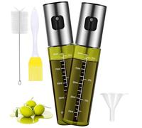 Pynzeka 2 Piezas Pulverizador Aceite Spray 100ml Spray Aceite Cocina Cristal para Cocinar Asar Ensaladas Freidora de aire Caliente