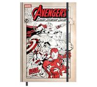 Pyramid Avengers 2026 - Agenda de libro A5 (15 x 21 cm) con motivos semanales de Spider-Man, Iron Man, Thor y Capitán América, planificador para escuela, universidad y superhéroes