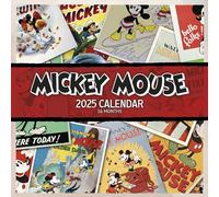Pyramid - Calendario de folletos de Mickey y Minnie Mouse 2025, 30 x 30 cm, calendario para fans de los iconos populares de Disney, calendario mensual para toda la familia, sostenible solo con sobre