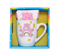 Pyramid International Care Bears - Juego de taza y calcetines para mujer (oso animador), adorable diseño de oso animador, incluye calcetines acogedores a juego, duraderos y aptos para microondas,