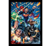 Pyramid International FP10893P-PL DC Comics Justice League Attack - Póster con Marco, diseño de la Liga de la Justicia