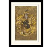 Pyramid International Impresión artística Crest Memorabilia, Oro, Escudo de Hufflepuff, 30 x 40 cm