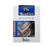 Pyramid International Juego de taza y calcetines de The Beatles (rojo y azul) - Diseño divertido de los Beatles, incluye calcetines acogedores a juego, duraderos y aptos para microondas, taza de 312