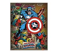 Pyramid International Mini póster de Capitán América de Marvel Comics, plástico/cristal, multicolor, 40 x 50 x 1,3 cm