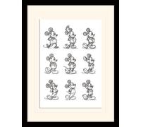 Pyramid International MP11131P-PL Mickey Mouse Sketched Multi - Póster con Marco y paspartú