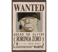 Pyramid International One Piece Wanted Zoro - Póster de pared (90 x 60 cm, producto oficial)