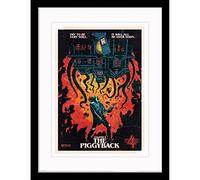 Pyramid International Póster de Stranger Things con borde y marco negro (capítulo 9 - The Piggyback), marco de 30 cm x 40 cm, arte de pared de Stranger Things