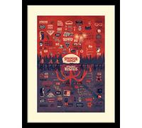 Pyramid International Póster de Stranger Things con borde y marco negro (el diseño boca abajo), marco de 30 cm x 40 cm, arte de pared de Stranger Things