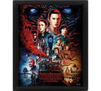 Pyramid international stranger things - póster 3d enmarcado (25 x 20