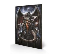 Pyramid International SW10820P Spiral Dragon Lava - Mural Impreso, Fabricado en Madera de Abeto, diseño de dragón