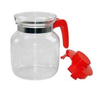 Pyrex Classic Jarra bajo con Mango Rojo, Cristal, 1.25 L