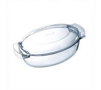 PYREX® CLASSIC VIDRIO Cacerola Vidrio Tapa 39X23X15CM - 5,8L Transparente Brillo Fabricado en Francia Resistente a rayaduras