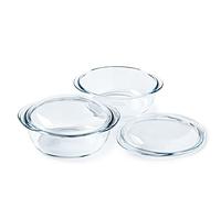 Pyrex Colección 4 en 1, cazuela de vidrio de borosilicato, 2 piezas, vapor, cocina rápida y sabrosa, apta para microondas y lavavajillas (2 piezas, 2,3 l)