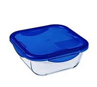 Pyrex Cook & Go Recipiente Cuadrado 16X16x6CM 80 on Tapa Cook&GO, Azul