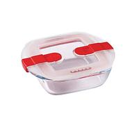 Pyrex Cook&Heat Recipiente de almacenamiento y transporte de alimentos, Vidrio borosilicato, Transparente, 2,2L