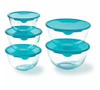 Pyrex Juego de 5 cuencos con tapa (1x 0,5L, 2x 1L, 2x 2L)