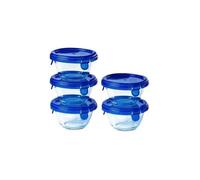 Pyrex Juego de 5 mini cuencos Cook & Go de vidrio con tapa antigoteo, 0,2 L