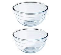 Pyrex O'Cuisine Kitchen - Bol redondo de cristal apto para microondas, 21 cm, 2 litros (paquete de 2)