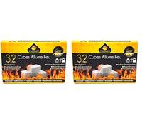 Pyrofeu Caja de 32 Pastillas Encendido de Parafina para barbacoas y chimeneas (Paquete de 2)