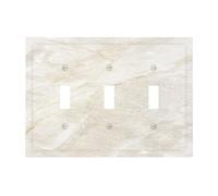 Pyxmyqiu Placa decorativa para interruptor de luz, diseño de venas doradas de mármol blanco de lujo, placa de pared de 3 bandas, cubierta de placa de interruptor de palanca triple, cubierta de toma de