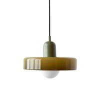 PZAOJAU Lámpara colgante de vidrio de leche verde Iluminación colgante de cocina grande vintage sobre la isla Lámpara colgante nórdica Lámpara moderna de mediados de siglo para mesa de comedor Dormito
