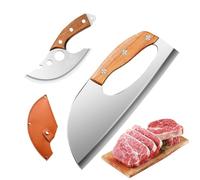 Pzmjwkyn Cuchillo de cocina Forjado a mano Ligero Cortador Ergonomic | 2 cuchillos de carnicero para carne para deshuesar picar rebanar tallar interior exterior barbacoas